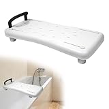 Suusolny Badewannensitz Senioren 70x31cm Badewannenbrett zum Sitzen Verstellbar 41-63cm Sitzbrett Wannenbrett Badewanne Brett Duschbrett...