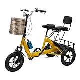 14 Zoll Dreirad für Erwachsene, Dreirad Fahrrad 3 Räder Lastenfahrrad, Tricycle for Adults Klappbar 3 Rad Fahrrad für Erwachsene & Kinder...