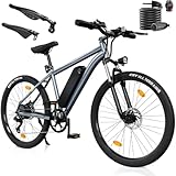 Finbike E Bike mit USB-Slot, 26' Elektrofahrrad Abnehmbarer 10400mAh Akku,7-Gang Pro,3.5H Schnellladung,5 Fahrmodi,E-Mountainbike Reichweite...