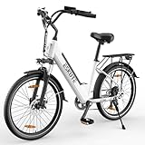 ESKUTE C100 E-Bike, 26 Zoll Elektrofahrrad, E-Cityrad 250W HeckMotor, 375Wh Wechselakku,bis zu 60km, LCD-Display, Tiefeinsteiger E-CityBike...