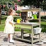 Matschküche Kinder Outdoor, Holzspielzeug-Spielküchenset für Jungen und Mädchen im Alter von 3–8 Jahren, Drinnen und Draußen...