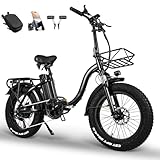 Klapprad E-Bike, E Bike Elektrofahrrad mit 48V/24Ah Samsung-Akku, Bis zu 140KM | Hinterradmotor 48V, 65N.m | Hydraulic Disc Brake | E...